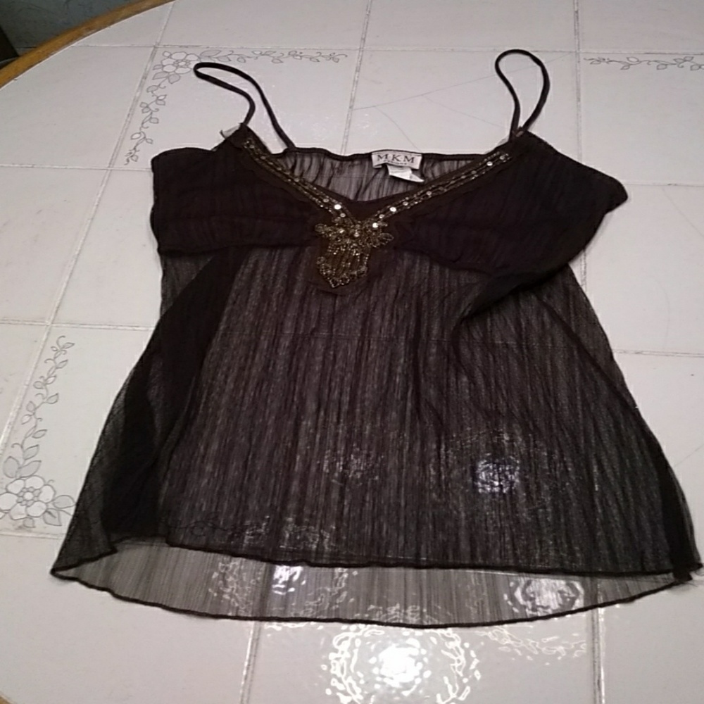 Shear size large top with bead work.     202